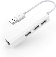 laptop ethernet dock: lention 3 usb ports hub with rj45 lan adapter for macbook air/pro, chromebook, windows - expand network connectivity! logo