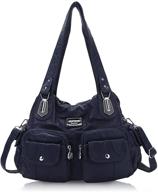 👜 angel barcelo leather shoulder handbags - women's satchel handbags & wallets logo