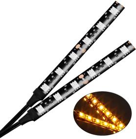img 4 attached to 🚦 Waterproof Amber Light Strip for Motorcycle Turn Signal & License Plate - CZC AUTO 6 LED, 2PCS 12V 6-5050-SMD Flexible Yellow Bar Universal for Motorcycle ATV UTV Scooter Bike
