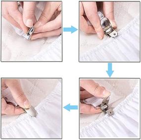 img 2 attached to 🛏️ Quanzhou Chenchenchen E-Commerce Co.,Ltd Sheet Straps: Adjustable Elastic Fastener for Bed Sheets with Harmless Buckle Clips (4 in 1 Belt, 8 Clips) - White 2pcs