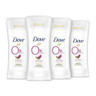 🚿 dove 0% aluminum deodorant with 24-hour odor protection, pomegranate & lemon verbena, 2.6 oz (4 count), infused with moisturizers & without alcohol logo