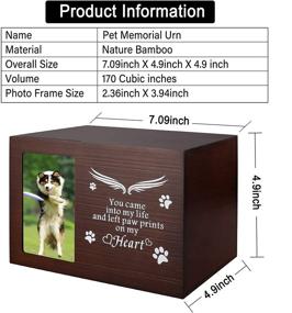 img 3 attached to 🐾 Pet Memorial Urn for Ashes - Cat or Dog Memory Box - Pet Memorial Keepsake - Cremation Urn with Photo Frame - Wooden Bamboo Urn for Dog Memorial Gifts - Pet Loss Gifts - Dog Remembrance Gift
