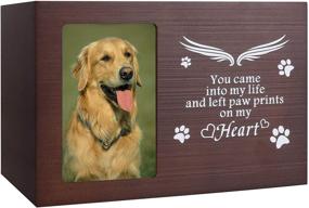 img 4 attached to 🐾 Pet Memorial Urn for Ashes - Cat or Dog Memory Box - Pet Memorial Keepsake - Cremation Urn with Photo Frame - Wooden Bamboo Urn for Dog Memorial Gifts - Pet Loss Gifts - Dog Remembrance Gift