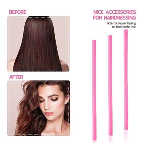 img 2 attached to 💇 Set of 30PCS 9.45-Inch Flexible Curling Rods Hair Twist Flexi Rods Hair Curlers + Twist Foam Hair Rollers Set, No Heat Hair Rods Rollers Curlers for Short and Long Hair + Steel Pintail Comb Rat Tail Comb