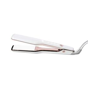 img 4 attached to 💇 Professional T3 Singlepass Styling Iron: Wide Hair Straightener with Custom Blend Ceramic + Ionic Technology for Long, Thick, or Coarse Hair - White/Rose Gold, 1.5