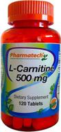 💊 pharmatech ® l-carnitine 500 mg tablets - amino acid, boosts energy, enhances performance, gluten free, non gmo, vegetarian friendly, made in usa - 120 count logo