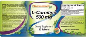 img 3 attached to 💊 Pharmatech ® L-CARNITINE 500 mg Tablets - Amino Acid, Boosts Energy, Enhances Performance, Gluten Free, Non GMO, Vegetarian Friendly, Made in USA - 120 Count