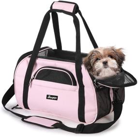 img 4 attached to 🐾 JESPET Soft-Sided Kennel Pet Carrier for Small Dogs, Cats, Puppy - Airline Approved Cat Carriers Dog Carrier Collapsible - Travel Handbag & Car Seat