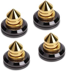 img 2 attached to 4 PCS Golden Speaker Spikes Subwoofer CD Audio Amplifier Turntable Isolation Stand Feet Cone Base Pads Stick-On Shockproof Mat With 3M Double-Sided Adhesive