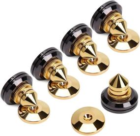 img 4 attached to 4 PCS Golden Speaker Spikes Subwoofer CD Audio Amplifier Turntable Isolation Stand Feet Cone Base Pads Stick-On Shockproof Mat With 3M Double-Sided Adhesive