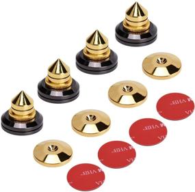 img 3 attached to 4 PCS Golden Speaker Spikes Subwoofer CD Audio Amplifier Turntable Isolation Stand Feet Cone Base Pads Stick-On Shockproof Mat With 3M Double-Sided Adhesive