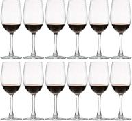 umi umizili 12 ounce - set of 12, sturdy red/white wine glasses for party logo