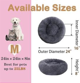 img 2 attached to 🐱 Premium Self-Warming Cat Beds - Perfect for Indoor Cats, 20 and 24 in. Diameter, Up to 10 and 25 lbs. - Fluffy Round Donut Design - Comfortable and Calming - Washable Plush Puppy Bed - For Small to Medium Dogs and Cats