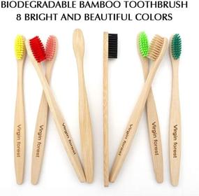 img 3 attached to 🌿 Bamboo Toothbrush - Biodegradable & Eco Friendly Natural Wooden Toothbrushes - Vegan Organic Bamboo Charcoal Brush for Sensitive Gums - Set of 8 Colorful Medium Bristles