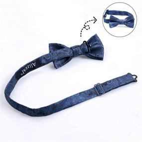 img 2 attached to 🎀 Alizeal Solid Banded Adjustable Length Pre-tied Bow Tie for Boys