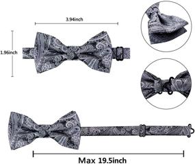 img 1 attached to 🎀 Alizeal Solid Banded Adjustable Length Pre-tied Bow Tie for Boys