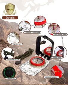 img 3 attached to 🧭 BIJIA Orienteering Map Compass: All-in-One Tool for Hiking, Camping, Hunting, Global Mountaineering, and SAR Training