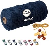 🧶 pomeyard 100% natural macrame rope - 3mm100m soft cord | diy supplies, wall hangers, handmade plant hangers | includes 8 wooden beads & 1m hemp rope logo