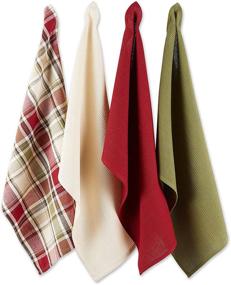 img 4 attached to 🍁 DII Fall Basics Collection: Homespun Plaid 4-Piece Tabletop Dishtowel Set - 100% Cotton, Machine Washable