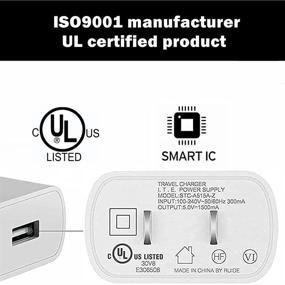 img 1 attached to 🔌 Yuxh Одноразовое USB-зарядное устройство 5V Зарядное устройство 1,5A 1500mA Адаптер для смартфона Kindle (Белый 2 шт.), Одобрено UL