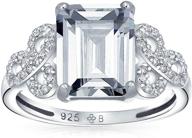 💍 elegant celtic love knot emerald cut engagement ring in 925 sterling silver cubic zirconia logo