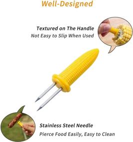 img 2 attached to 🌽 LaoChoes 20 Pcs Stainless Steel Corn Forks - Perfect for Parties, Camping, BBQ, and Home Cooking!