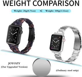 img 1 attached to Joyozy совместим с браслетами для Apple Watch 38 мм 40 мм, модный тонкий смолистый браслет для Apple Watch Series 7 6 5 4 3 2 1 SE (шоколадно-черный)