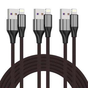 img 4 attached to 🔌 MFi Certified Short iPhone Charger - 3 Pack 1ft Lightning Cable & Data Sync Fast Cord for iPhone Xs max/XR/X/8/8 Plus/7/7 Plus/6/6s Plus/5s/5, iPad (Black)