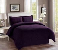 🛏️ premium grand linen 4-piece oversize solid purple micro suede comforter set for king size beds logo