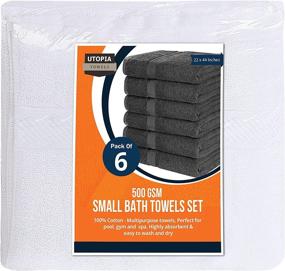 img 3 attached to 🏊 White Utopia Towels Small Cotton Towels - 22 x 44 Inches for Pool, Spa, and Gym - Lightweight, Highly Absorbent, Quick Drying (Pack of 6)