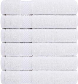 img 1 attached to 🏊 White Utopia Towels Small Cotton Towels - 22 x 44 Inches for Pool, Spa, and Gym - Lightweight, Highly Absorbent, Quick Drying (Pack of 6)