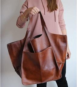 img 1 attached to Stylish Leather Shoulder Handbags: Women's Casual Totes, Wallets & Portables