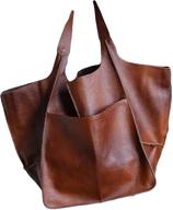 stylish leather shoulder handbags: women's casual totes, wallets & portables logo