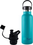 tari 18.5 ounce insulated stainless water bottle with carry cap and sports cap logo