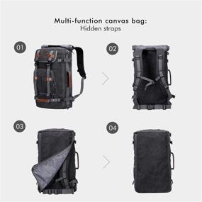 img 1 attached to 🎒 WITZMAN Vintage Canvas Travel Backpack | Large Laptop Bag | Convertible Shoulder Rucksack (A519-1 Black)