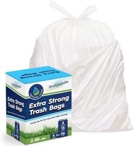 img 4 attached to Environmentally-Friendly 3 Gallon White Trash Bags - 96 Count with Handles for Kitchen, Yard, Office, and more