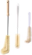 🧼 effective bottle brush cleaner set: long handle natural pig bristle for various kitchen and drinkware cleaning - water bottles, wine decanters, cups, teapots, baby bottles, and more! logo