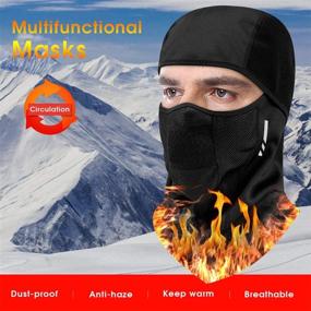 img 3 attached to ❄️ Ultimate Black Ski Mask and Balaclava for Men and Women - Warm and Windproof Winter Gear for Cold Weather Activities: Hunting, Cycling, Motorcycle Riding, Outdoor Sports