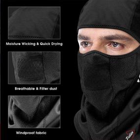 img 1 attached to ❄️ Ultimate Black Ski Mask and Balaclava for Men and Women - Warm and Windproof Winter Gear for Cold Weather Activities: Hunting, Cycling, Motorcycle Riding, Outdoor Sports