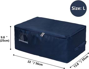 img 2 attached to 🔵 Dokehom Large Under Bed Storage Bag - Ultra Thick Fabric Clothes Organizer, Moisture-Proof (Dark Blue, Size L)