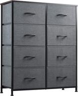 🗄️ wlive 8-drawer fabric dresser for bedroom, hallway, nursery & entryway | sturdy metal frame | wood tabletop | easy-pull handle | charcoal gray logo