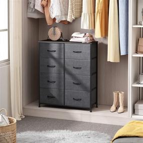 img 2 attached to 🗄️ WLIVE 8-Drawer Fabric Dresser for Bedroom, Hallway, Nursery & Entryway | Sturdy Metal Frame | Wood Tabletop | Easy-Pull Handle | Charcoal Gray