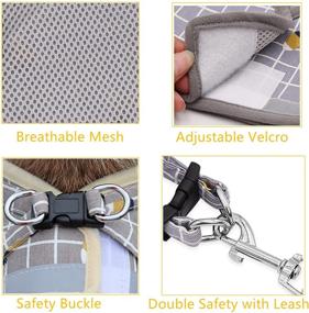 img 1 attached to 🐱 Escape-Proof Cat Harness and Leash: Adjustable Soft Vest for Walking - M, Grey