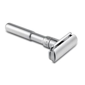 img 2 attached to 🪒 Adjustable Zinc Alloy Double Edge Safety Razor Shaver for Men + 5x Blades