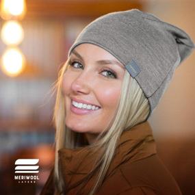 img 2 attached to 🧣 Оставайтесь теплыми с элегантной шапкой MERIWOOL из мериносовой шерсти со складкой - выберите предпочитаемый цвет.