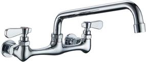 img 4 attached to 🚰 NSF Lead Free Commercial Kitchen Faucet Wall Mount - 8 Inch Dual Handle Chrome Mixer Tap for Sink, Utility, and Laundry