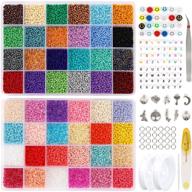 36,000 pieces of 2mm 12/0 glass seed beads for diy jewelry making – small bead craft 📿 set for bracelets, necklaces, rings – letter alphabet beads with pendants – art & craft kit for girls logo