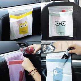 img 3 attached to 🚗 Convenient Stick-On Car Trash Bags - 60 PCS Disposable, Waterproof & Portable Bags for Car/Office/Kitchen