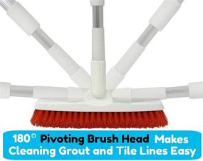 img 1 attached to Extendable Telescopic Grout Brush with Long Handle for Kitchen, Shower, Tub, and Tile Scrubbing by Foxtrot Living