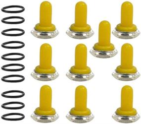 img 4 attached to 🔘 ESUPPORT Yellow 12mm Rubber Rocker Toggle Switch Knob: Waterproof Boot Cover Cap - Dustproof, Oil Resistant (Pack of 10)